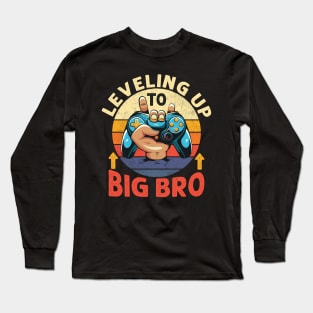 Leveling Up to Big Bro Video Gamer Promoted to Big Brother Boy Long Sleeve T-Shirt